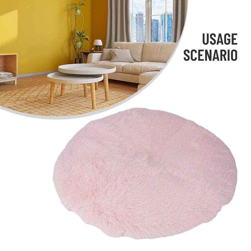 Large Shaggy Area Rug - Soft Round Carpet for Living Room & Bedroom, Multi Color Options