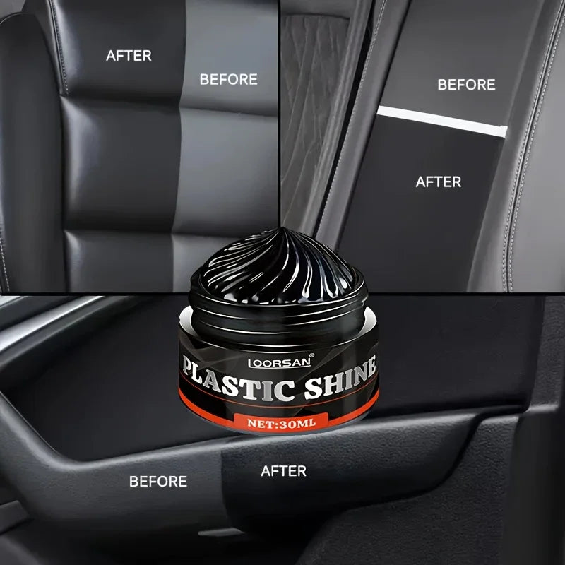Car Interior & Plastic Refurbishment Wax - Bumper, Seat, Tire Gloss Repair Paste