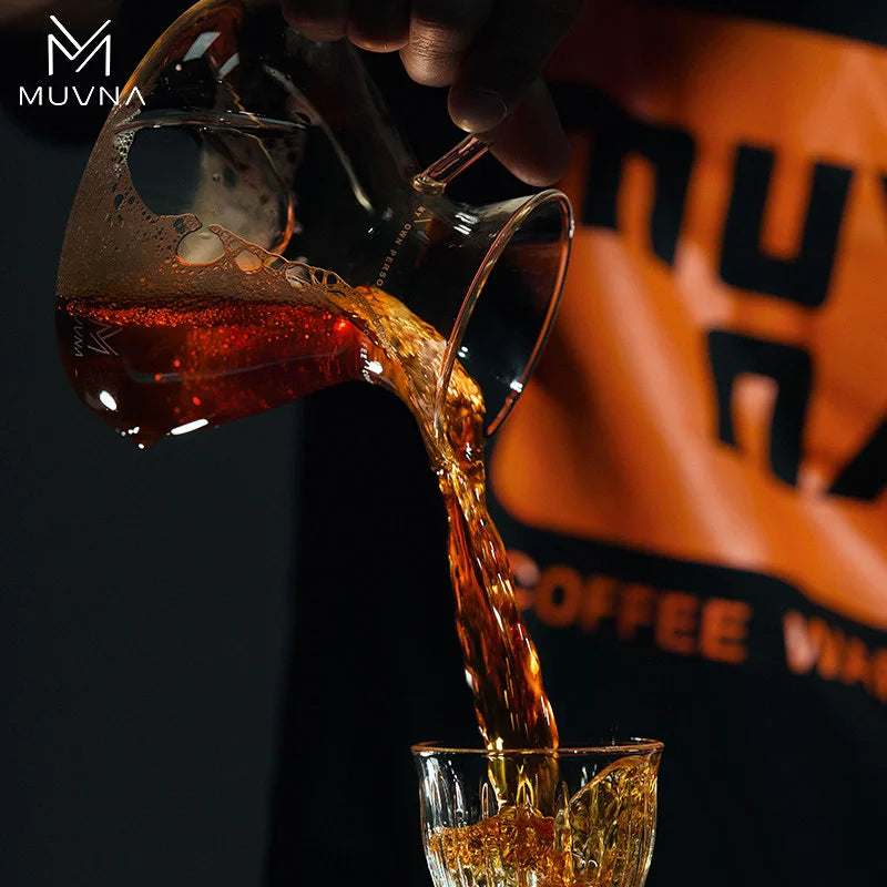 Handmade Glass Coffee Tornado Pitcher 450ML Heat-Resistant Pouring Sharing Pot
