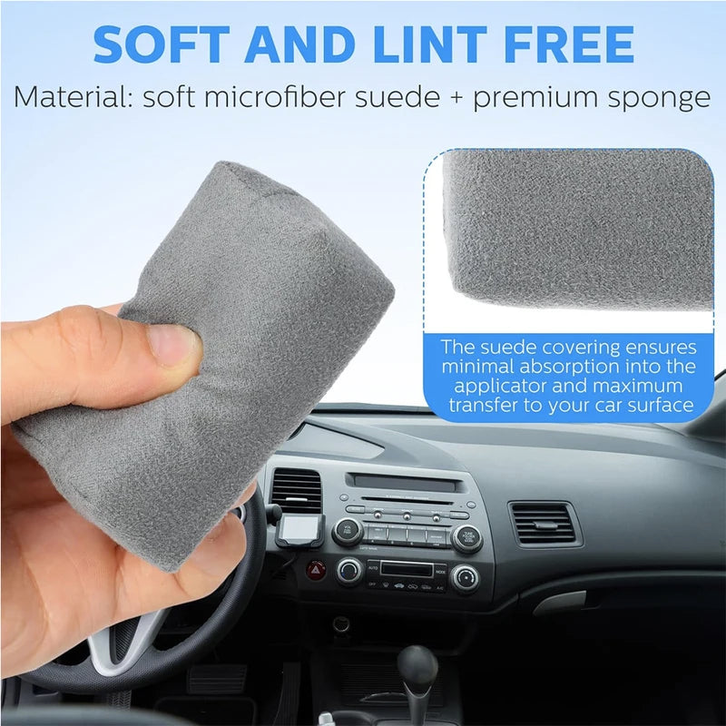 Car Detailing Suede Applicator Pads for Ceramic Coating - Durable Microfiber Sponges