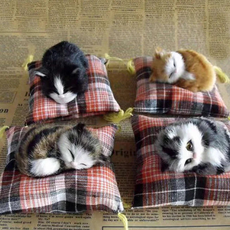 Animal Cat Toy Ornament Cushion - Realistic Cat Decor for Home & Desktop
