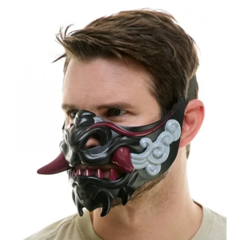 Japanese Samurai Ghost Devil Mask Halloween Role Play Prop Thick Plastic Mask