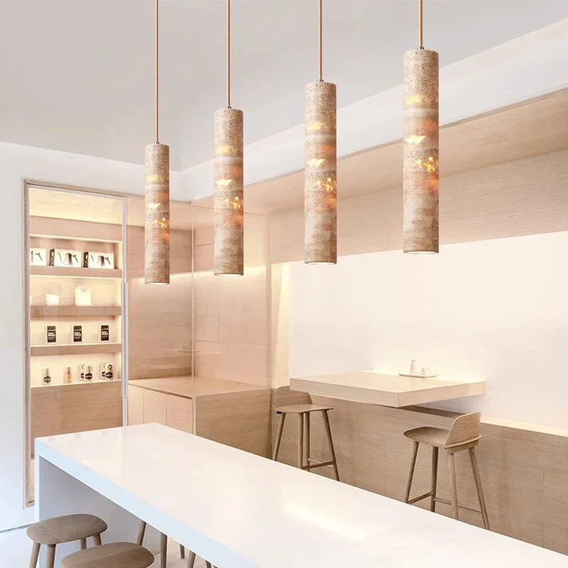 Marble LED Pendant Light Fixture for Kitchen & Restaurant - Luxury Strip Chandelier