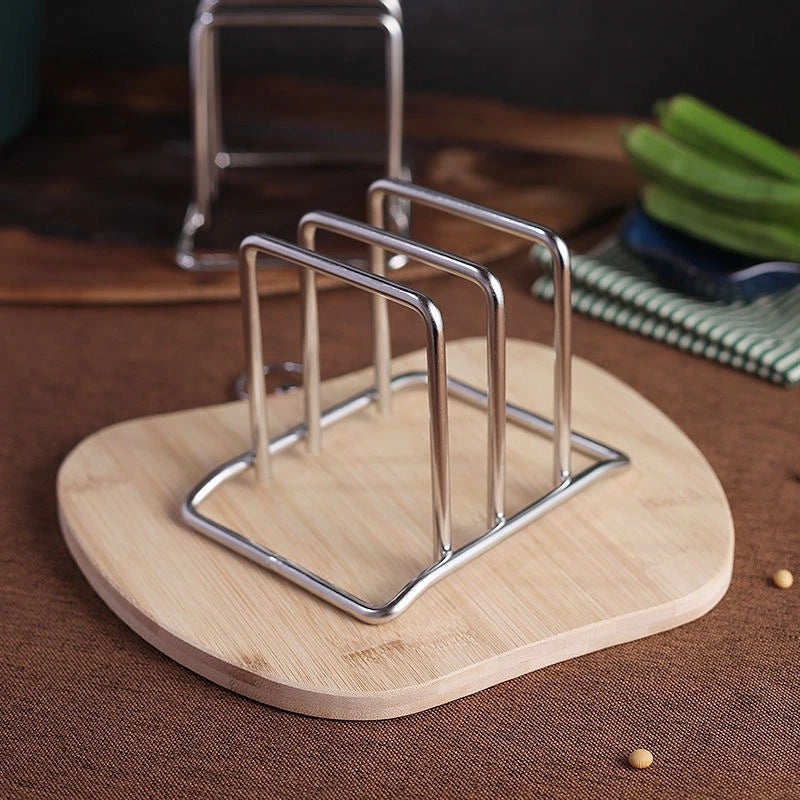 Stainless Steel Cutting Board Holder Rack Kitchen Countertop Storage Organizer