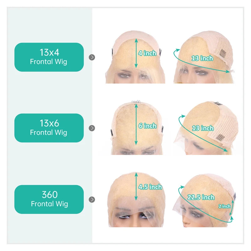 Human Hair Lace Front Wig 13x4 13x6 HD Blonde 613 Straight Wigs 300 Density