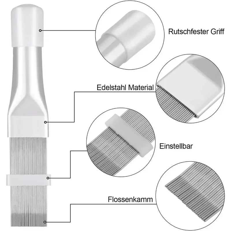 Multi-Function Dryer & Refrigerator Coil Cleaning Brush Set - Metal Radiator Coil Tools
