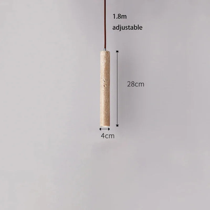 Modern LED Pendant Light Fixture with Wooden Tube Ceiling Lamp for Bedroom & Living Room