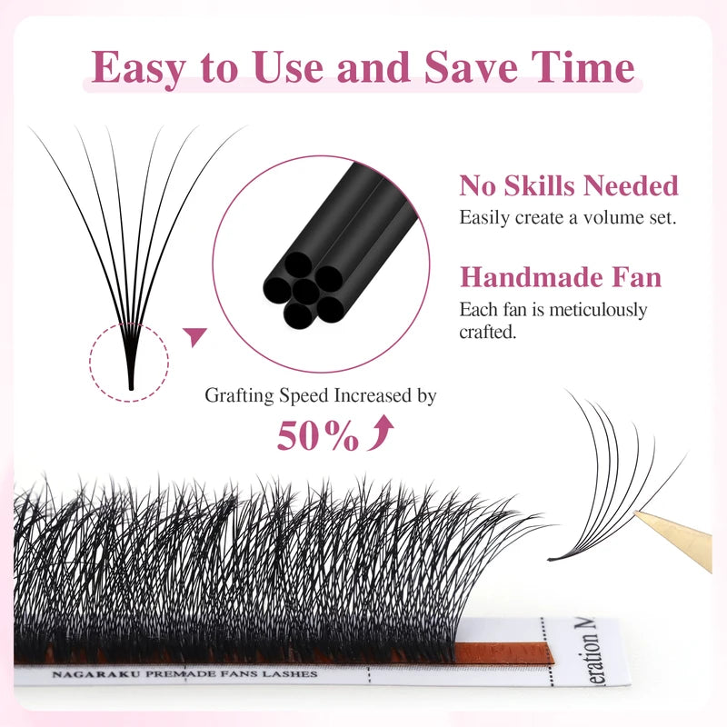 Mega Volume Premade Eyelash Extension Fans - 1200 Fans for Lash Artists
