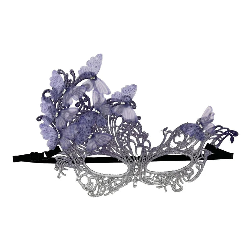 Lightweight Gradient Butterfly Masquerade Mask with Lace Hollow Design for Parties and Weddings