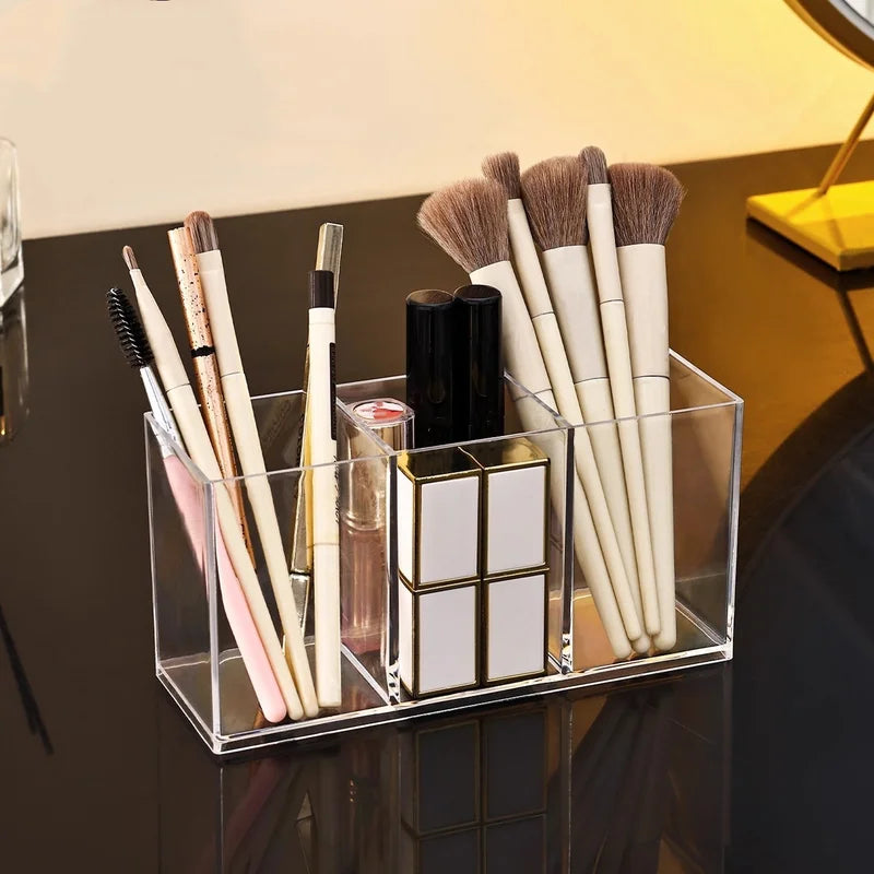 Transparent Makeup Brush Storage Box Case Organizer for Cosmetics & Tools