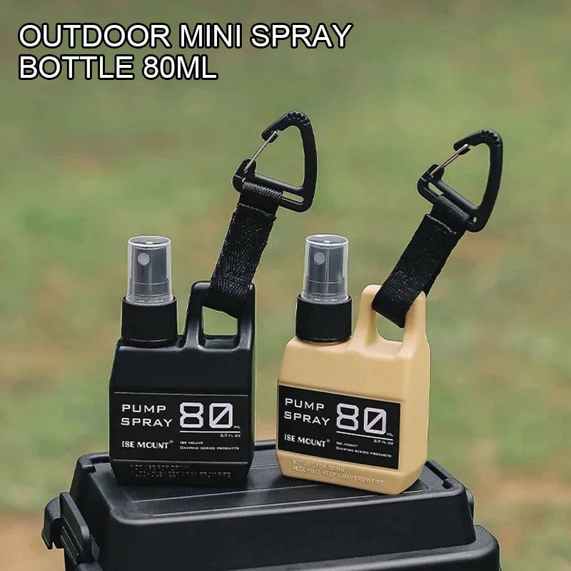 80ml Portable Spray Bottle with Carabiner - Refillable Fine Mist Atomizer for Travel