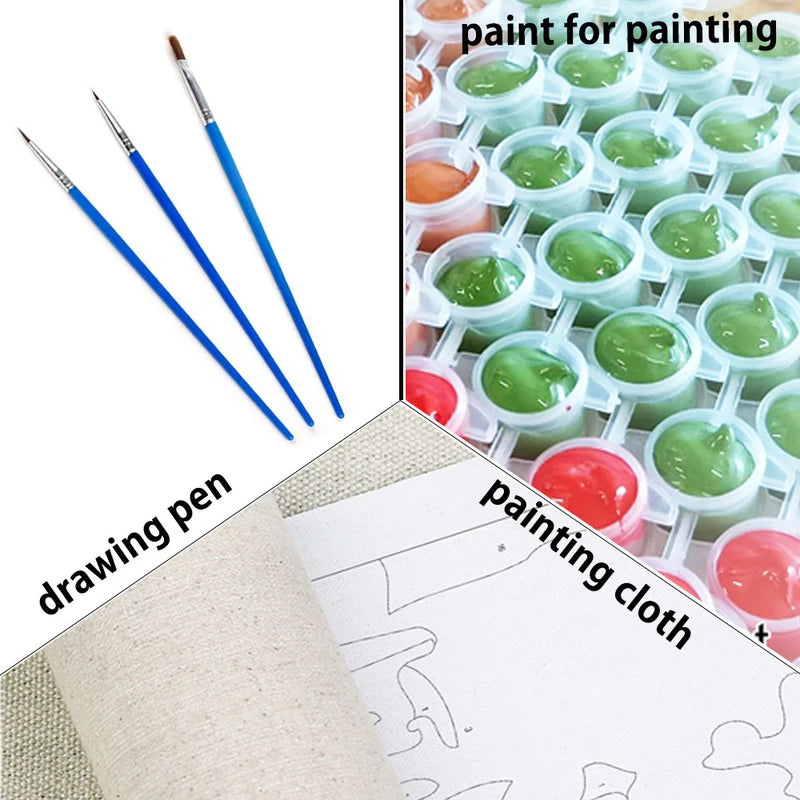 DIY Painting by Numbers Kit Wall Art for Living Room Home Decor