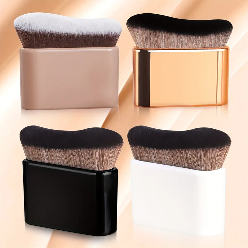 Wave Contour Makeup Brush - Foundation Application, Nylon Bristles, ABS Handle