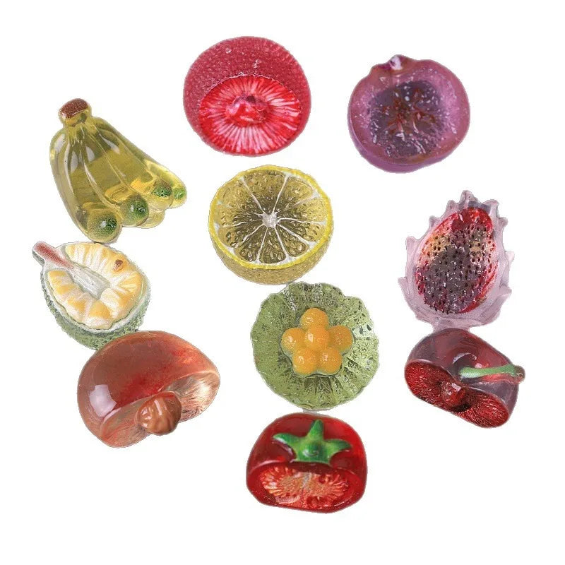 10pcs Transparent Bayberry Lemon Fruit DIY Car Decor Ornaments