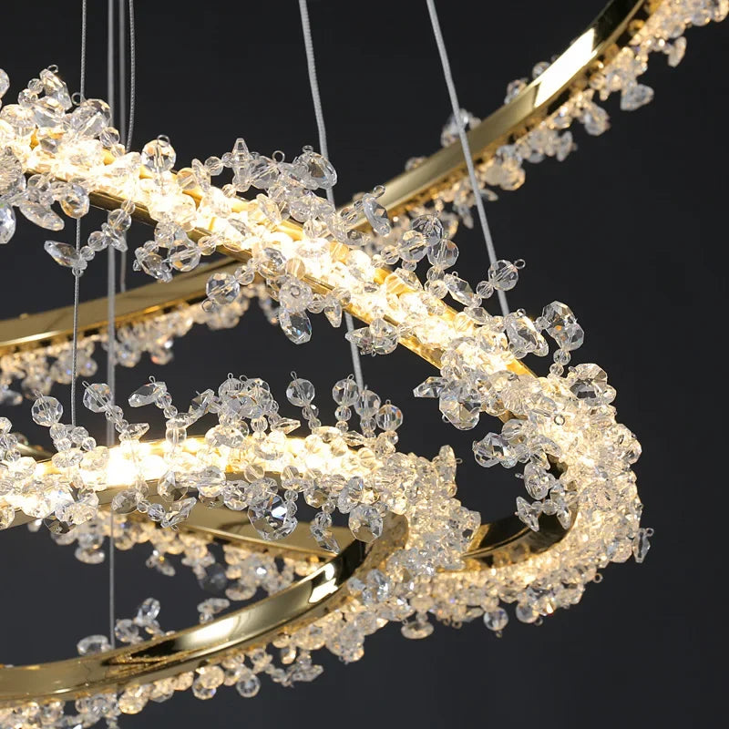 Modern Crystal Pendant Light Fixture for Living Room & Bedroom