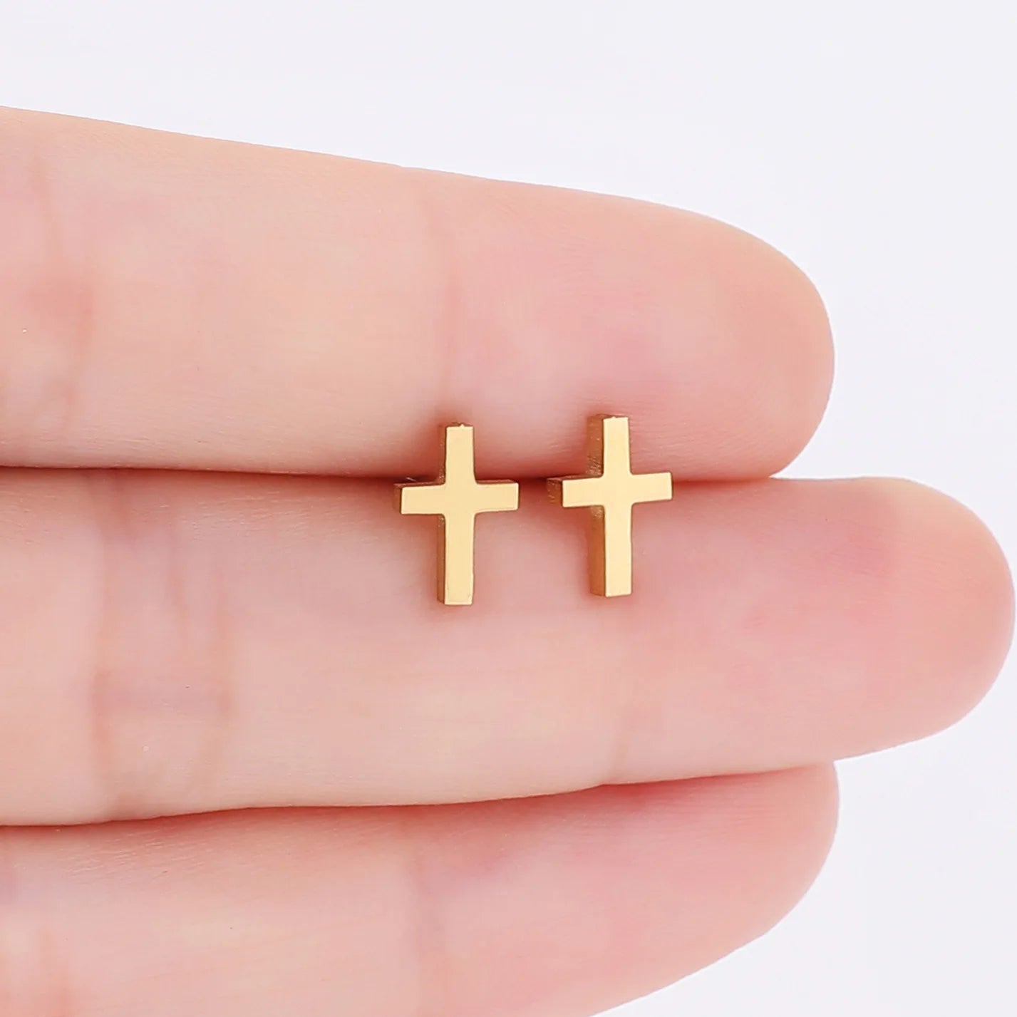 Fashion Stainless Steel Cross Earrings for Women Men - Small Gift Jewelry