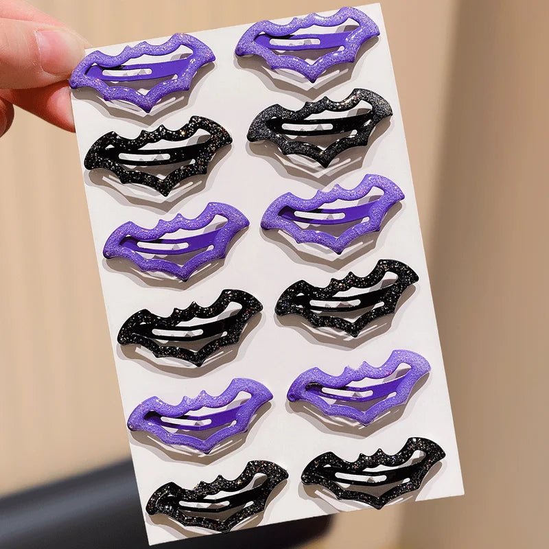 Halloween Bat Hairpins Set Multi-Color Cute Fashion Hair Accessories for Women Girls Party Gift