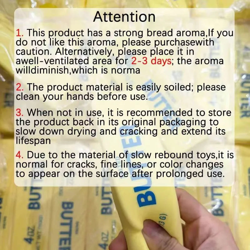 Butter Stick Squishy Toy Set - Soft Slow Rising Fake Food Sensory Stress Relief for All Ages