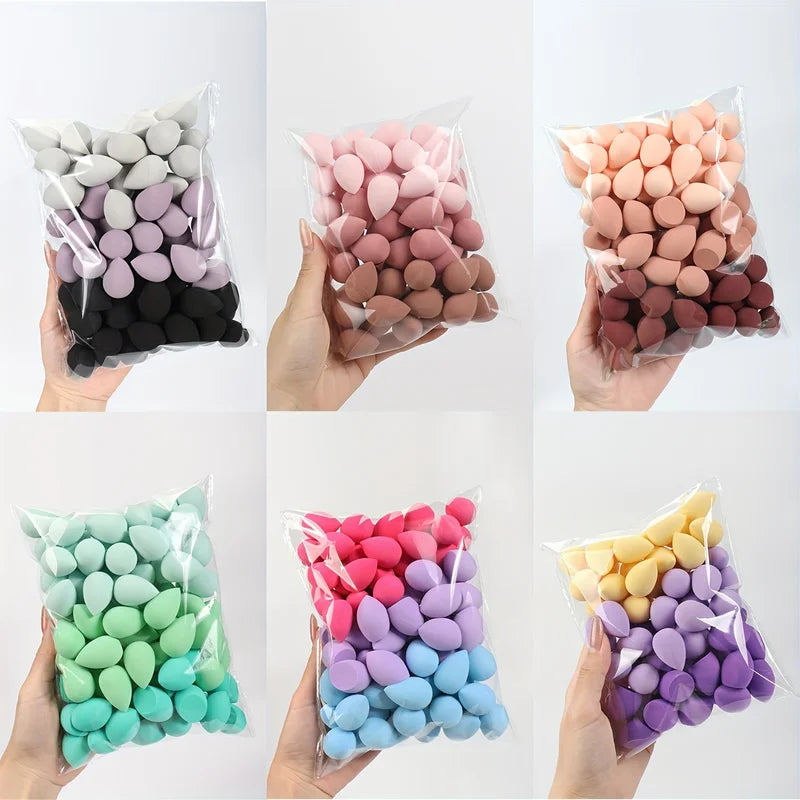 Mini Makeup Sponge Set 50pcs - Flawless Foundation Blending Wet Dry All Skin Types