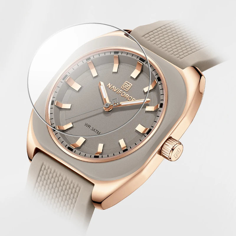 Women's Casual Silicone Strap Watch - Waterproof Fashion Quartz Wristwatch