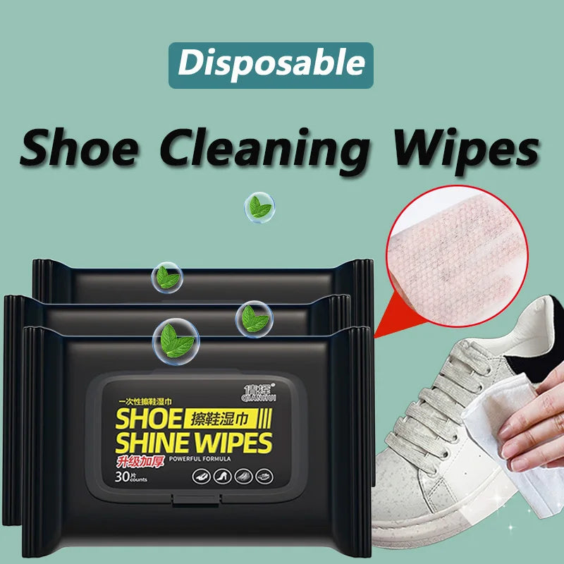 Disposable Shoe Cleaning Wipes - Portable Shoe Shine Cloths for Dirt & Stain Removal
