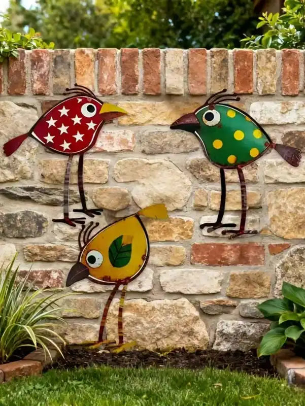 Bohemian-Style Iron Bird Wall Decoration for Garden and Fence Outdoor Decor