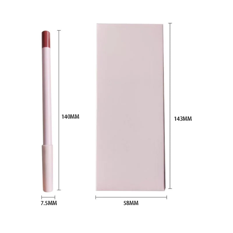 Vegan Lip Liner Pencil Set 6 Colors Matte Non-Stick Lipstick Makeup Kit