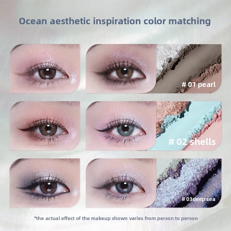 Vegan Makeup Eye Shadow Palette with 6 Color Options - Matte, Pearl, Glitter Finishes
