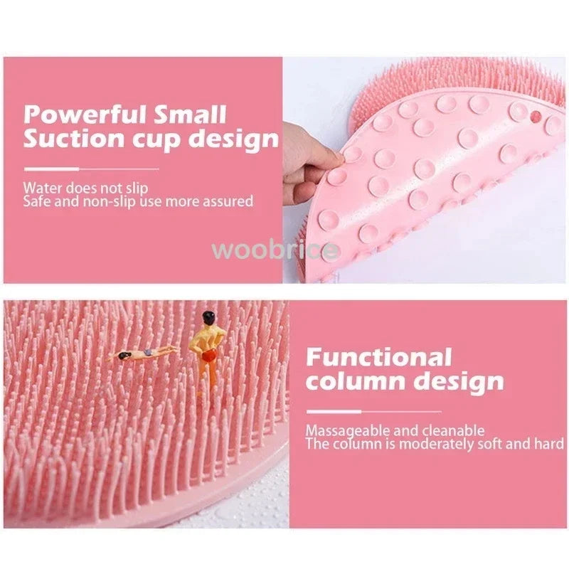 Silicone Foot Back Brush Shower Mat Non-Slip Bath Exfoliating Pad Massage