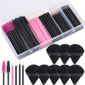 Disposable Makeup Tool Set with Puffs Mascara Wands Applicators for Professional & Beauty Use