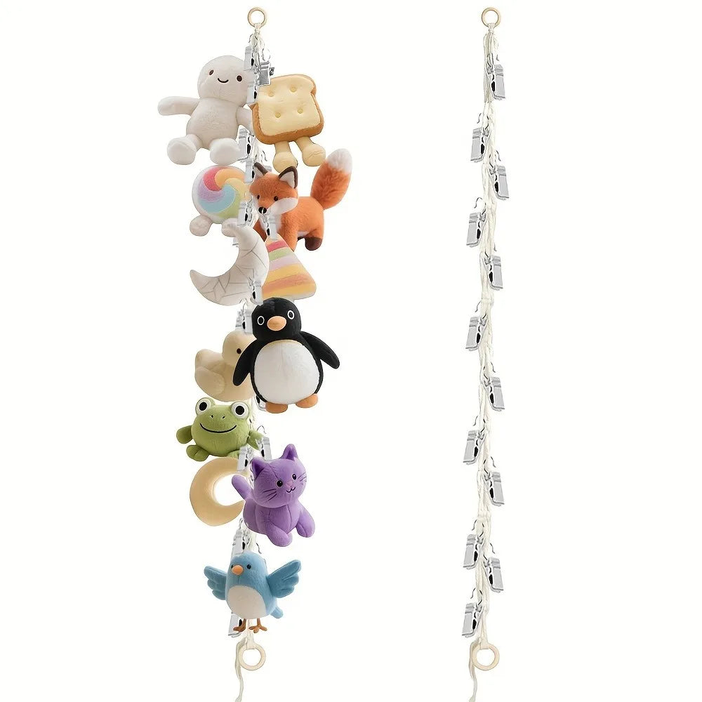 200cm Handmade Woven Hanging Rope with Clips for Photo & Home Decor