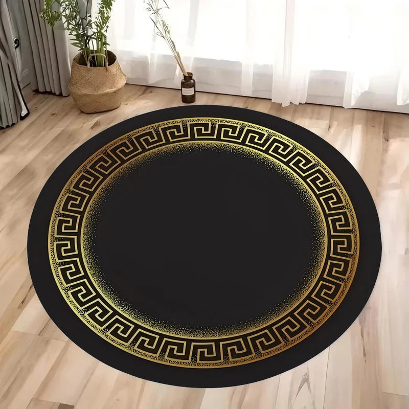 Round Vintage Area Rug for Living Room Bedroom Circular Mat Non Slip Washable