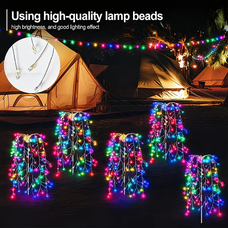 Outdoor Solar Fairy Lights Garden Path Decor Garland Tree Lights for Patio Balcony