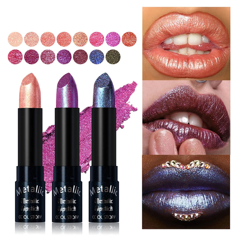 Liquid Lipstick with Glitter and Shimmer - Long Lasting, Non-Sticky Lip Makeup