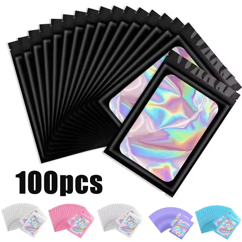 Holographic Ziplock Bags Set for Jewelry Cosmetics and Food Storage
