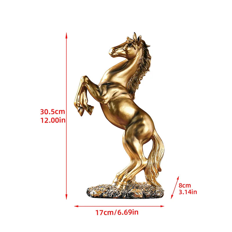 European Style Resin Horse Statue - Victory Horse Figurine for Living Room, Office & Cabinet Decor