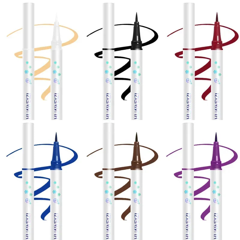 Waterproof Liquid Eyeliner Pen - Fine Tip, Long-Lasting, 6 Colors