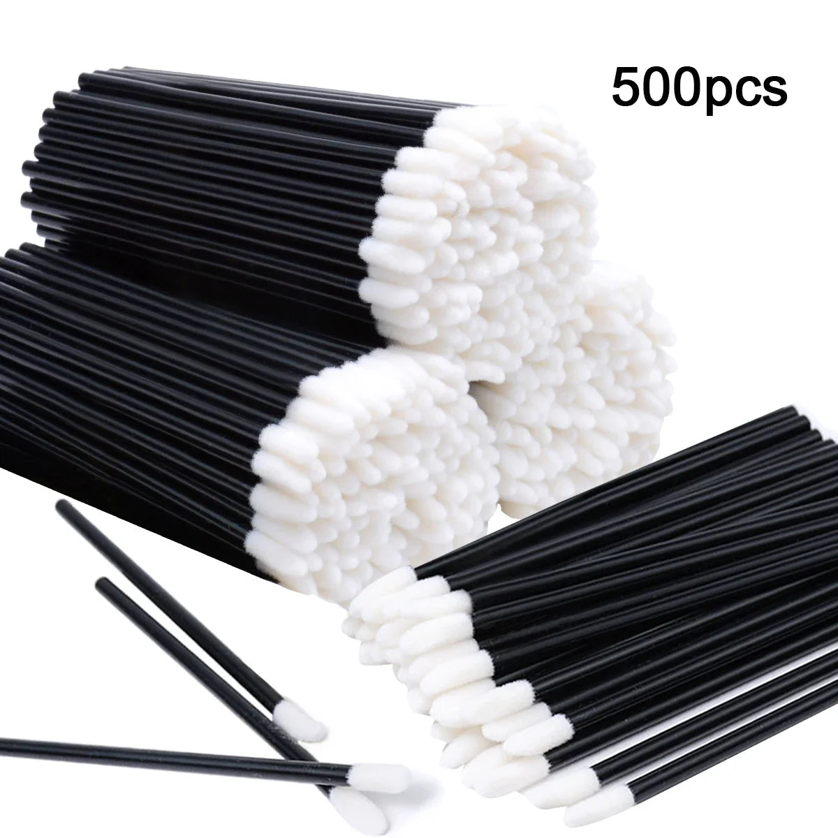 500pcs Disposable Lip Brush Set - Portable Makeup Applicators for Lipstick & Gloss
