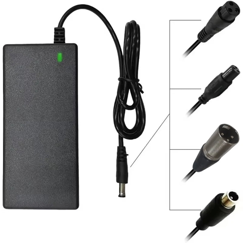 54.6V/42V 2A Lithium Battery Charger for 36V/48V E-Bike & Scooter Batteries