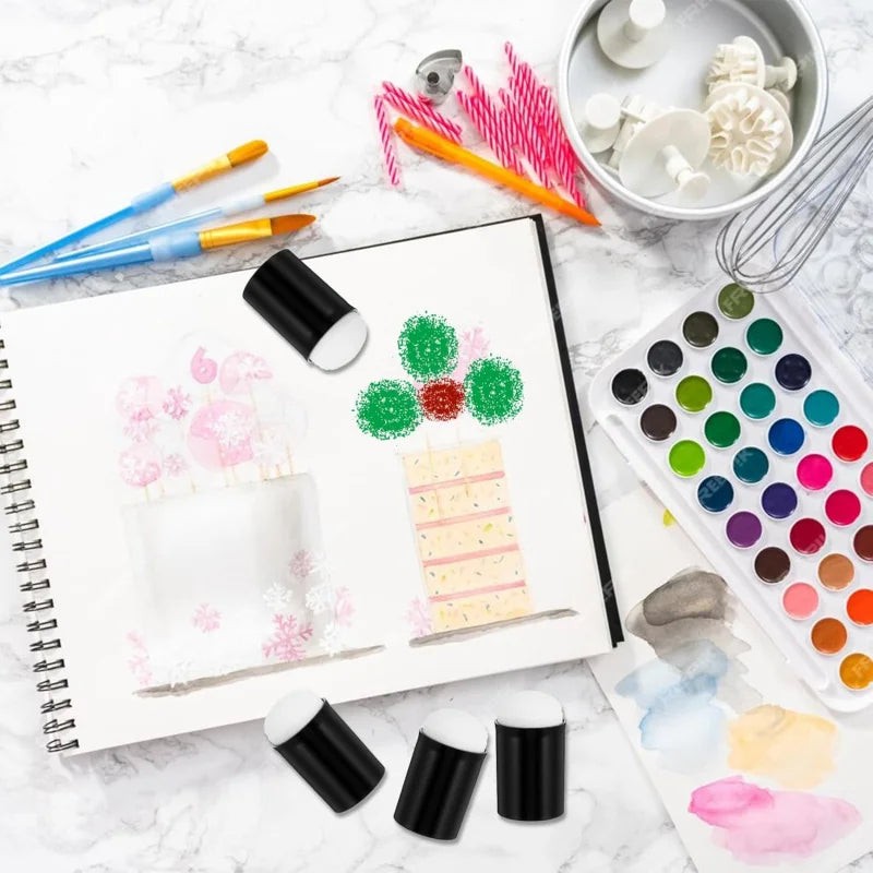 60-Piece Foam Brush Set for Acrylic Paint, Gouache, Crafts, and Ink