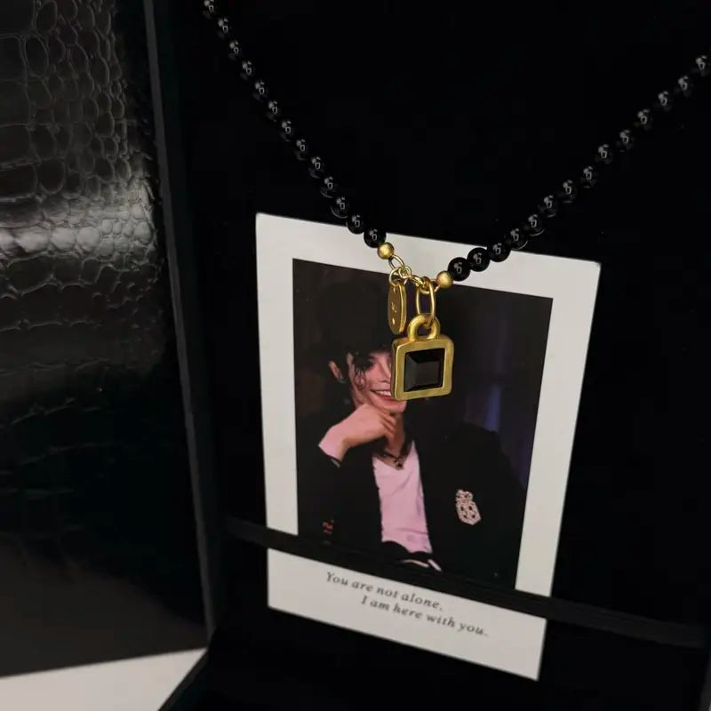 Vintage Michael Jackson Beaded Necklace Cosplay Prop - MJ Souvenir Gift