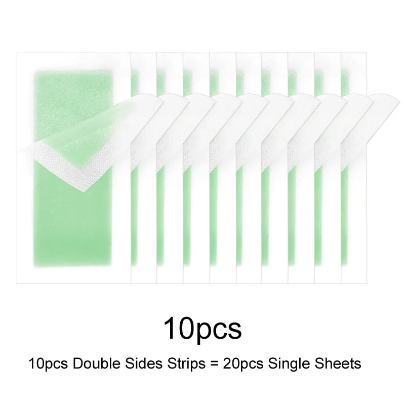 Facial Hair Removal Wax Strips Kit 10 Double Sides Painless & Quick