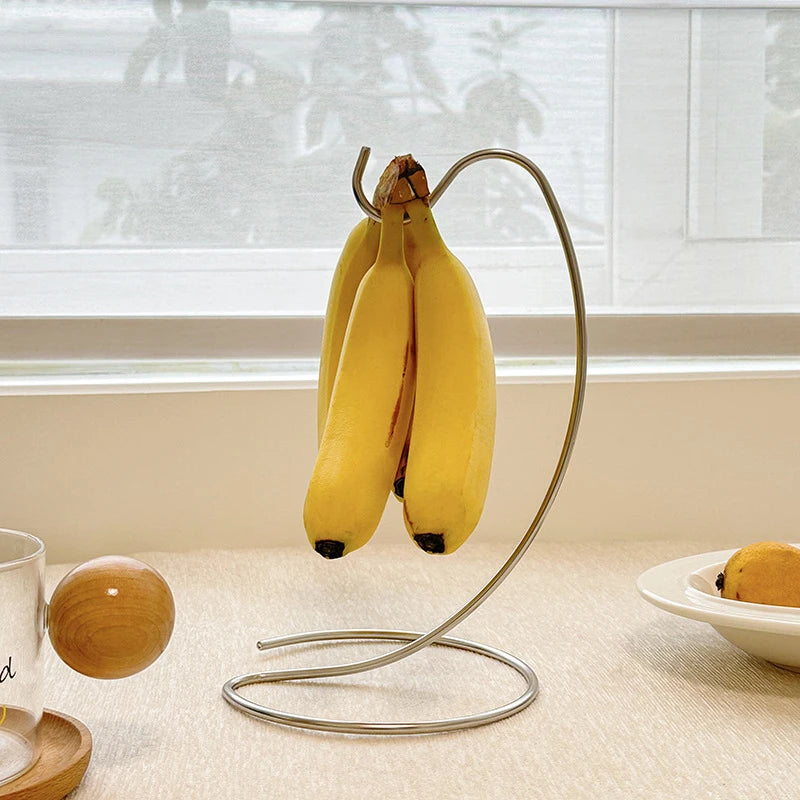 Stainless Steel Banana Holder Stand - Keep Bananas Fresh & Avoid Bruising