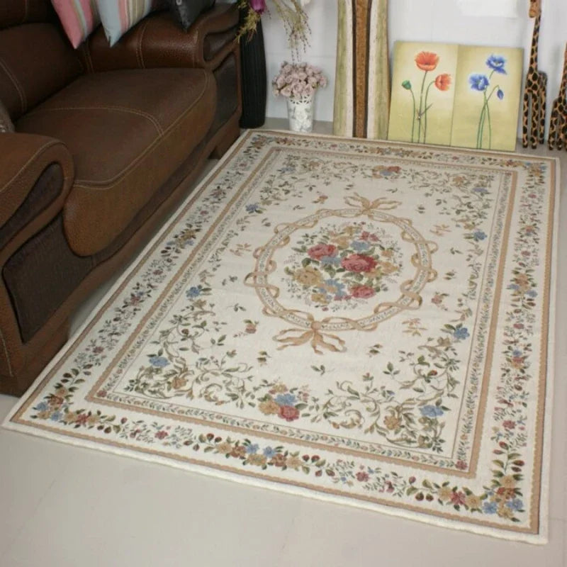 Luxury Machine-Made Polyester Carpet Rug for Living Room & Bedroom - Thick & Stain-Resistant