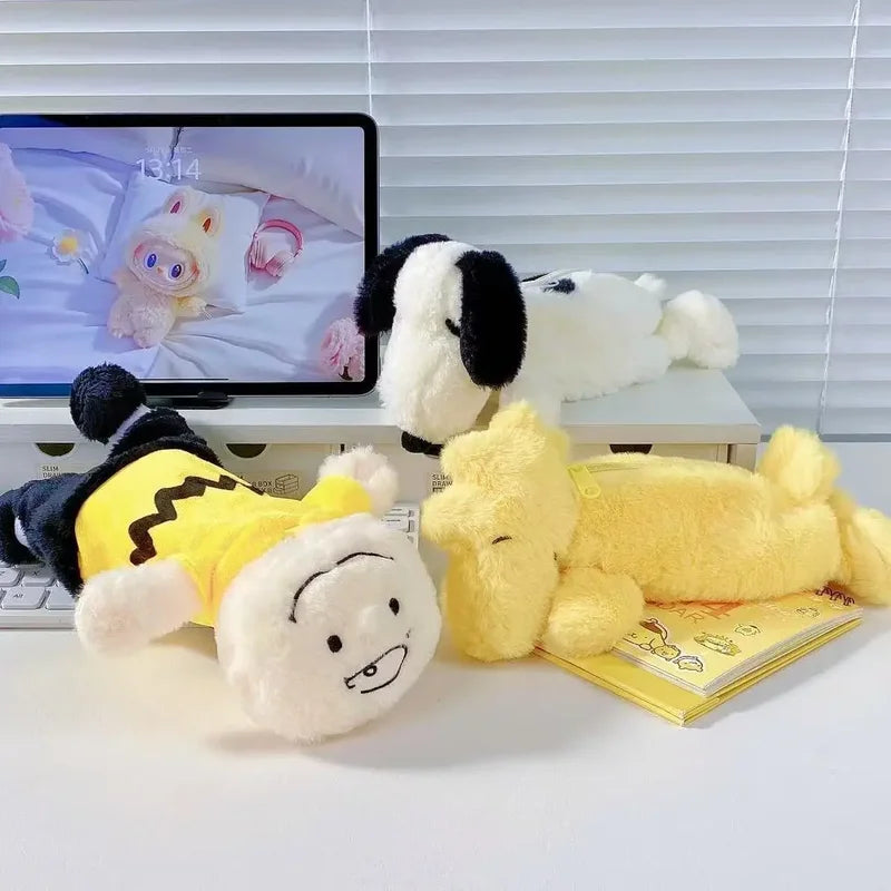 Large Capacity Snoopy Plush Pencil Case - Cartoon Pen Bag for Students