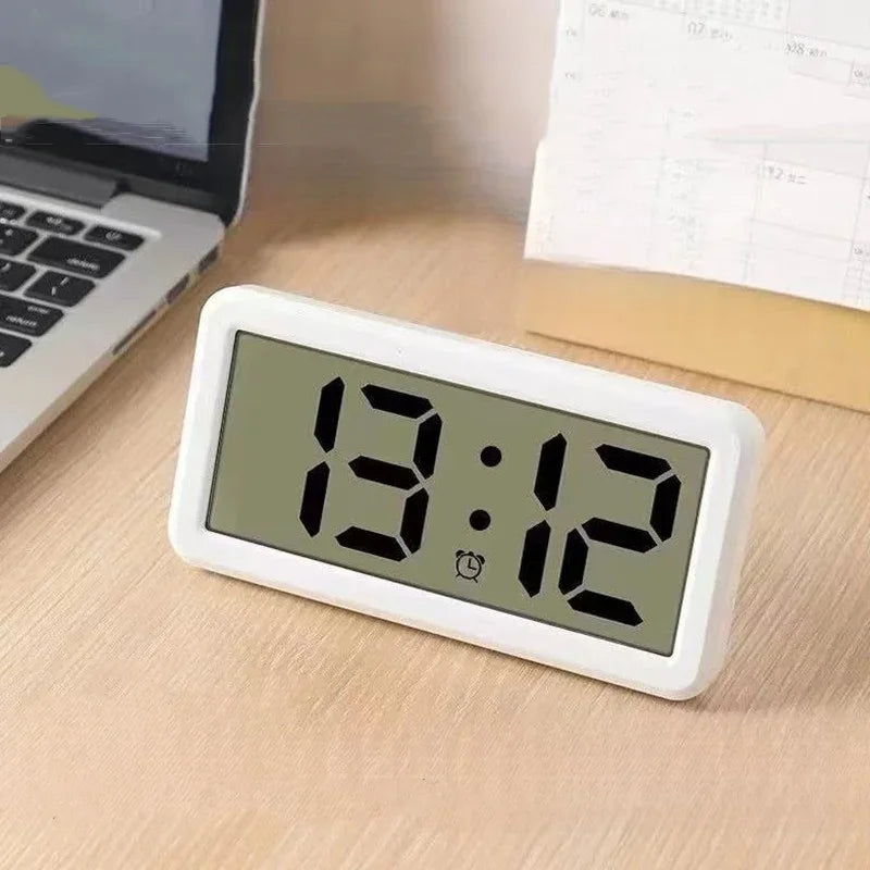 Digital Alarm Clock with Time & Date Display, Snooze Function, Wall-Mount LCD, Battery Powered