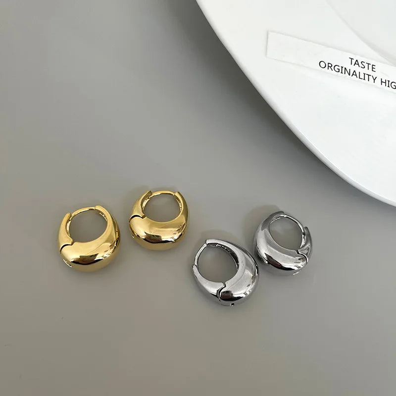 Stainless Steel Chunky Hoop Earrings for Women Girls Statement Jewelry