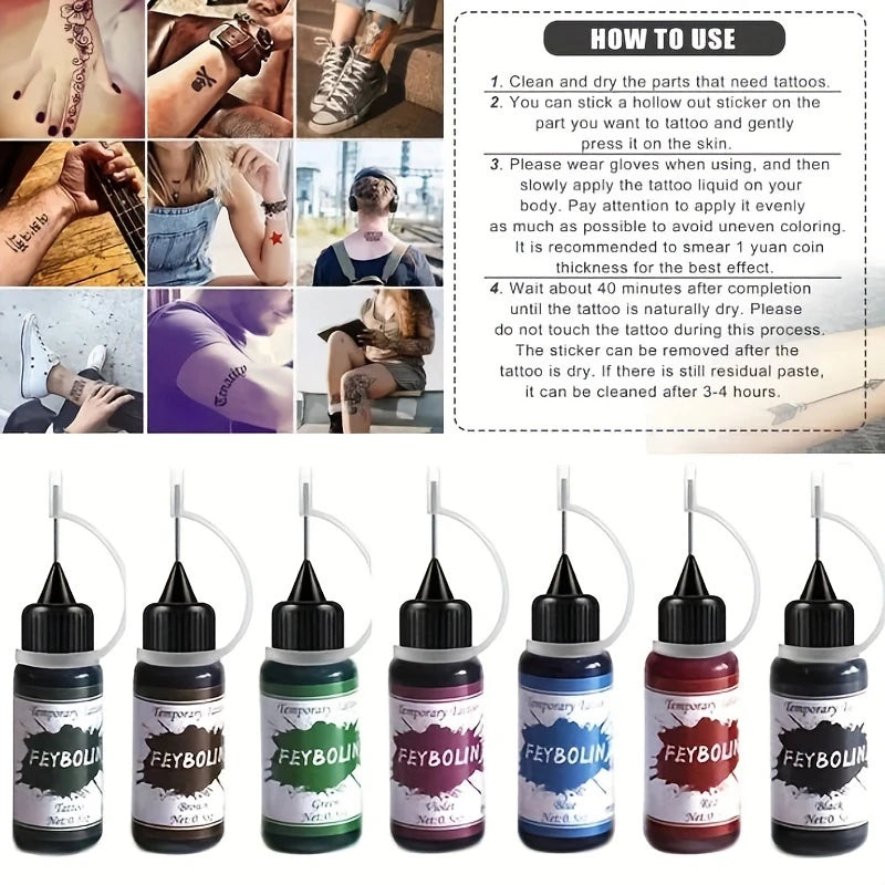 Colorful Temporary Tattoo Paste for Body Art DIY Henna & Face Paints