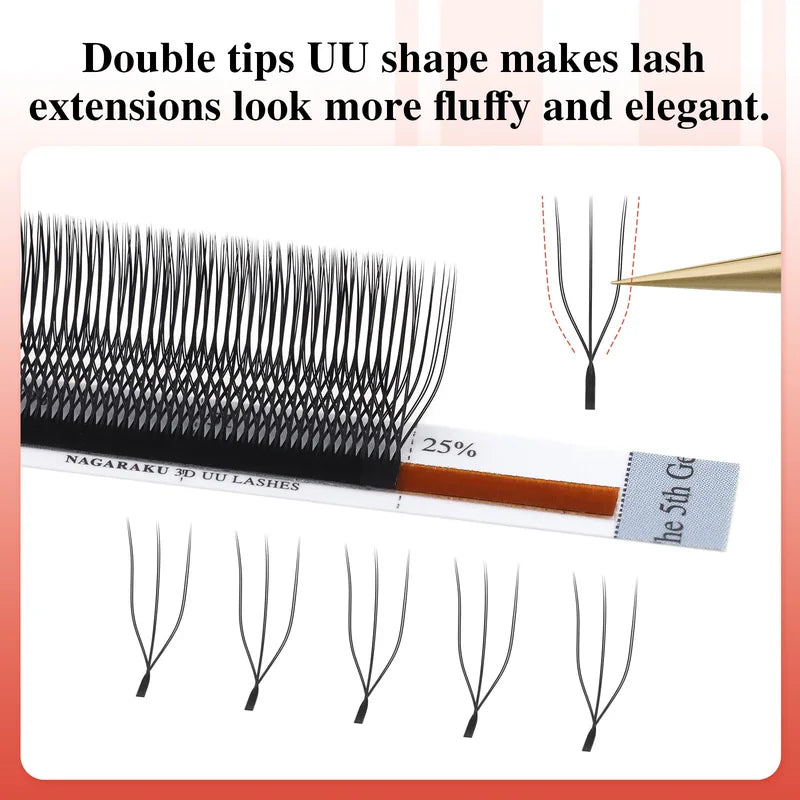 False Eyelash Extensions U Shape 2D 3D Cross Volume Mesh Mesh Net for Makeup