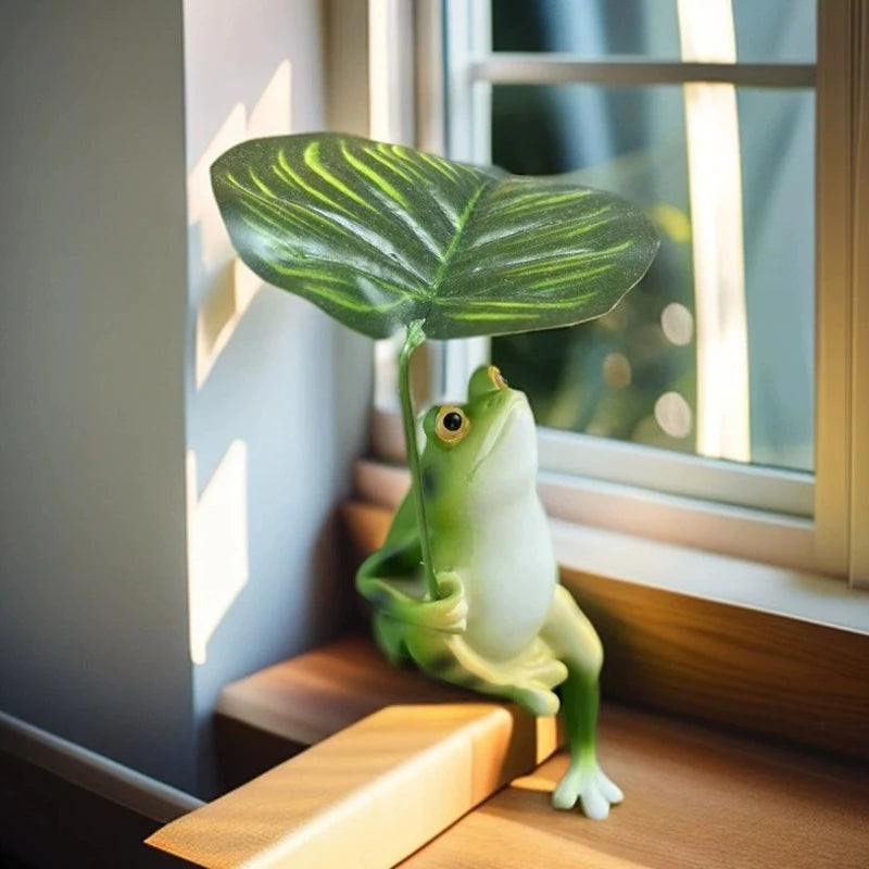 Resin Frog Garden Ornament Large Outdoor Lawn Decor Gift for Patio and Courtyard
